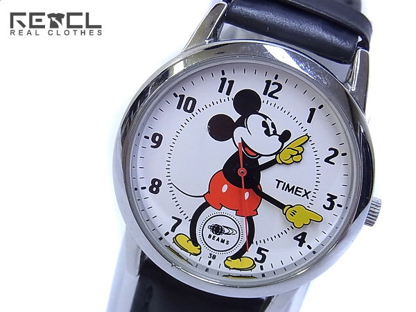Timex Beams ディズニー ミッキーマウス コラボ 腕時計 黒 買い取りました ブランド買取専門店リアルクローズ
